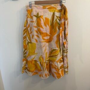 C&C California Asymmetrical Skirt - Yellow and Orange Floral